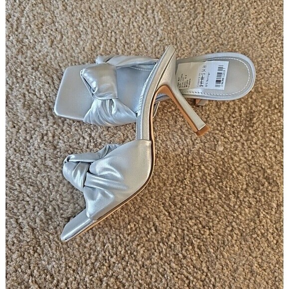 Marc Fisher Women's Daliot Silver Heeled Sandal Slide Mule Size 6.5 NEW $85 - Picture 4 of 7